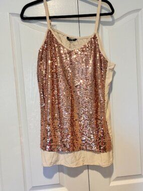 BloomChic Sequin Patchwork Adjustable Straps Cami Top 14 - 16 /1X